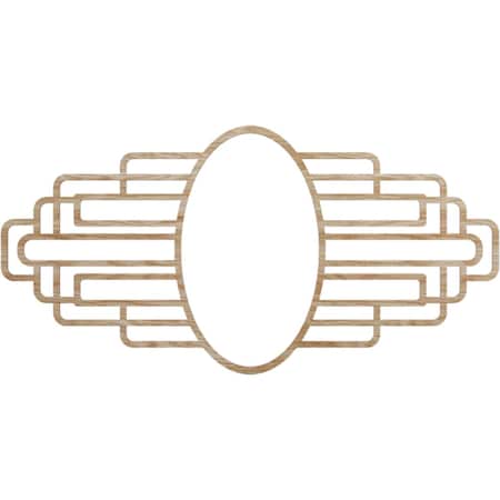 Ekena Millwork Elizabeth Wood Fretwork Pierced Medallion, 30"W x 15"H x 8 1/4"IW x 14 1/4"IH x 1/4"T, Red Oak CMWP30X15X0250EBRO